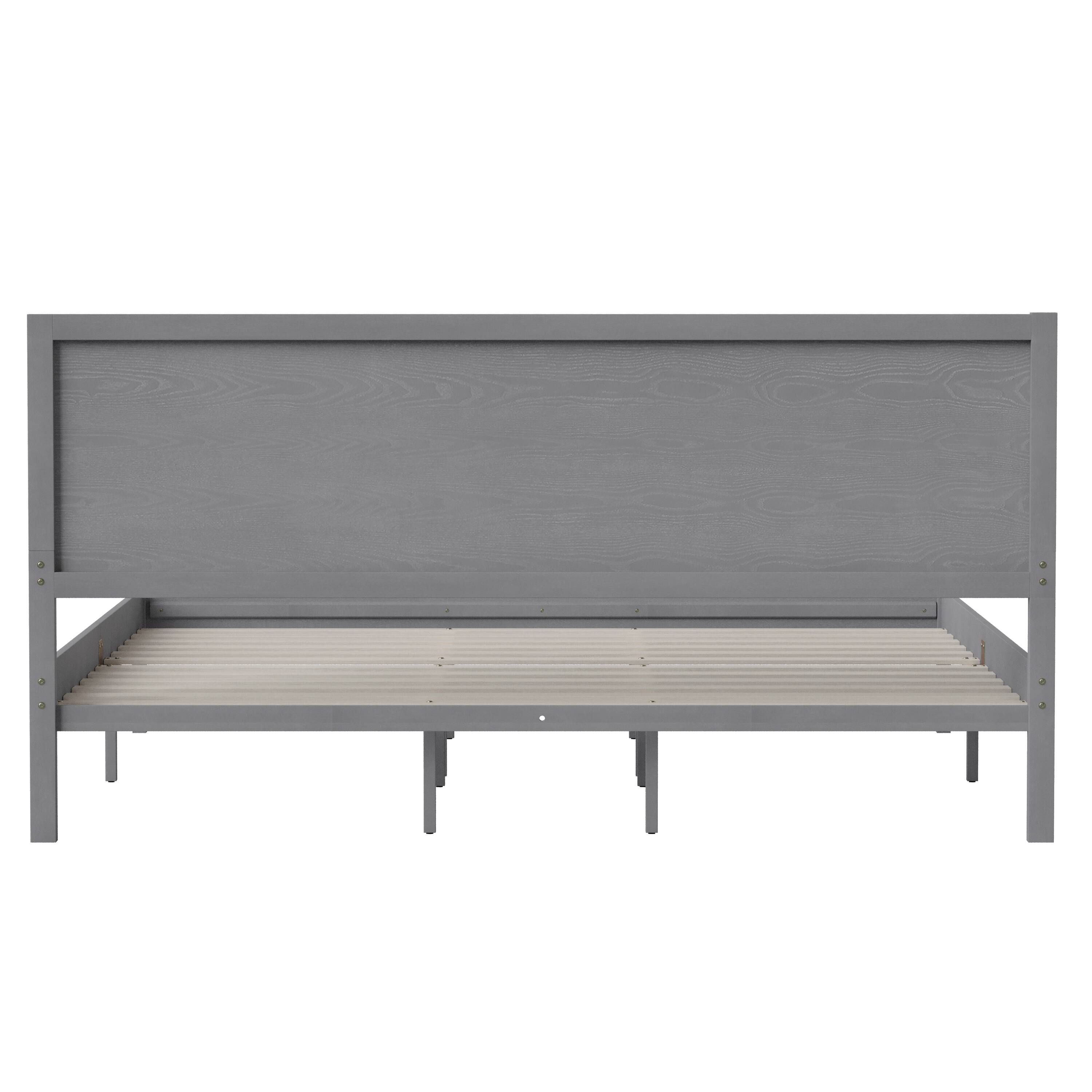 Alt View 7. Emma + Oliver - Allanza Classic Wooden Platform Bed with Headboard - Gray.