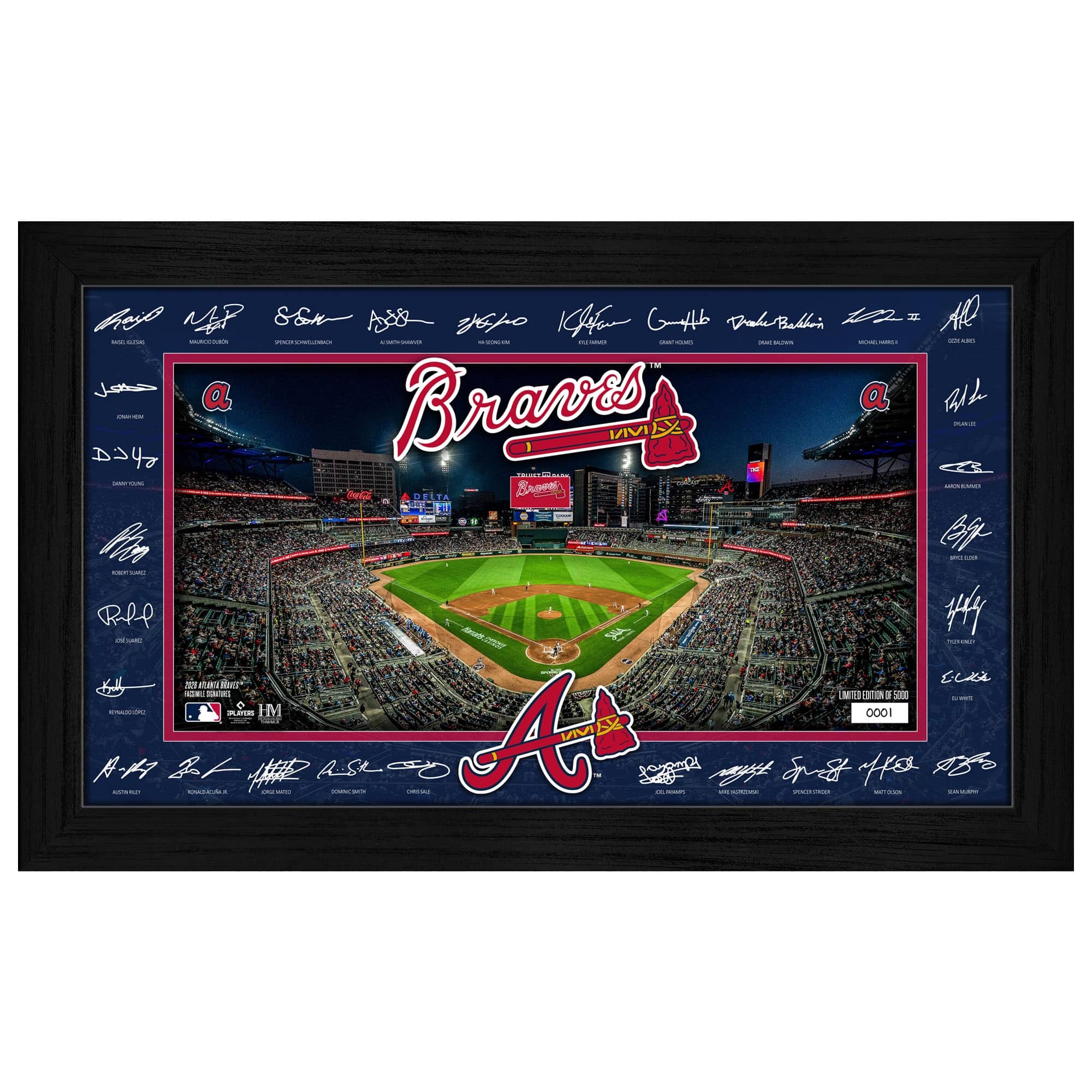 "Highland Mint - Atlanta Braves 12"" x 20"" 2026 Signature Field Photograph - Facsimile Signatures - Multicolor" price history on PriceWatchPro