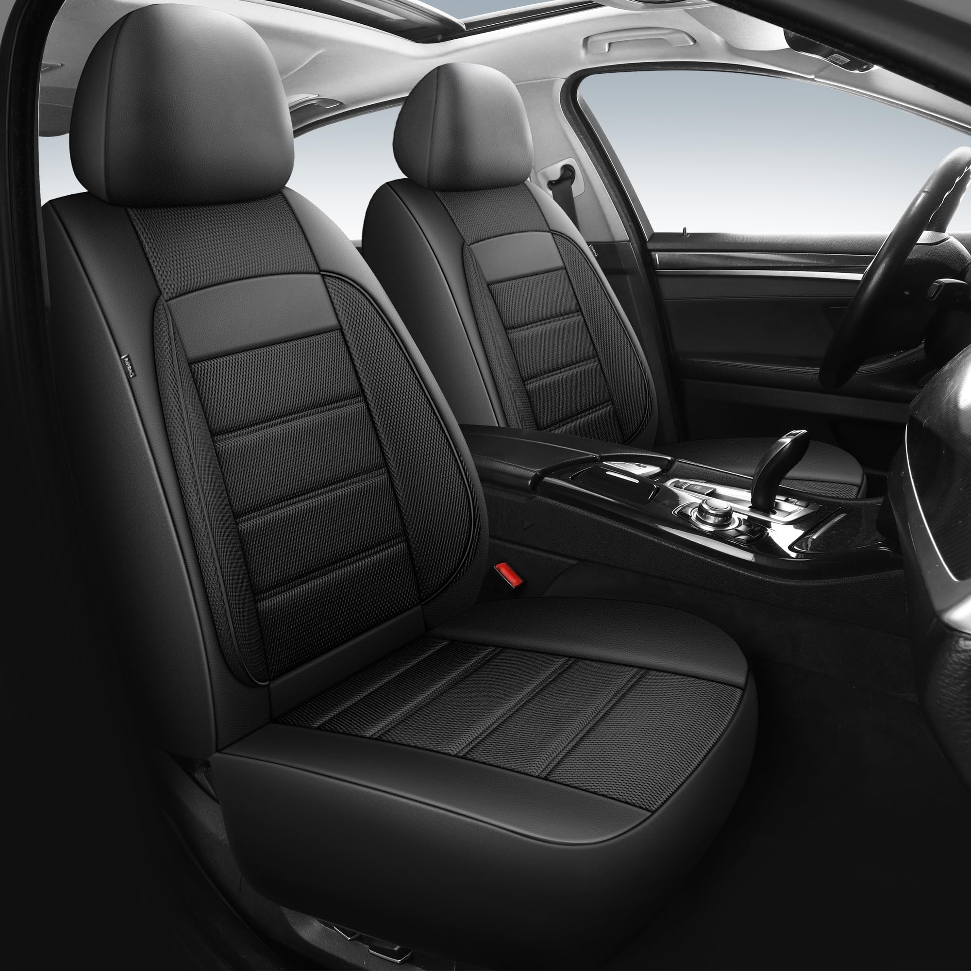 Empire DigiLabs - Car Seat Covers Quilting Leather Full Set Waterproof Faux Automotive For Cars Universal Protectors Fit Suvs - 1 Pack-Black 78"W*34"D*31"H