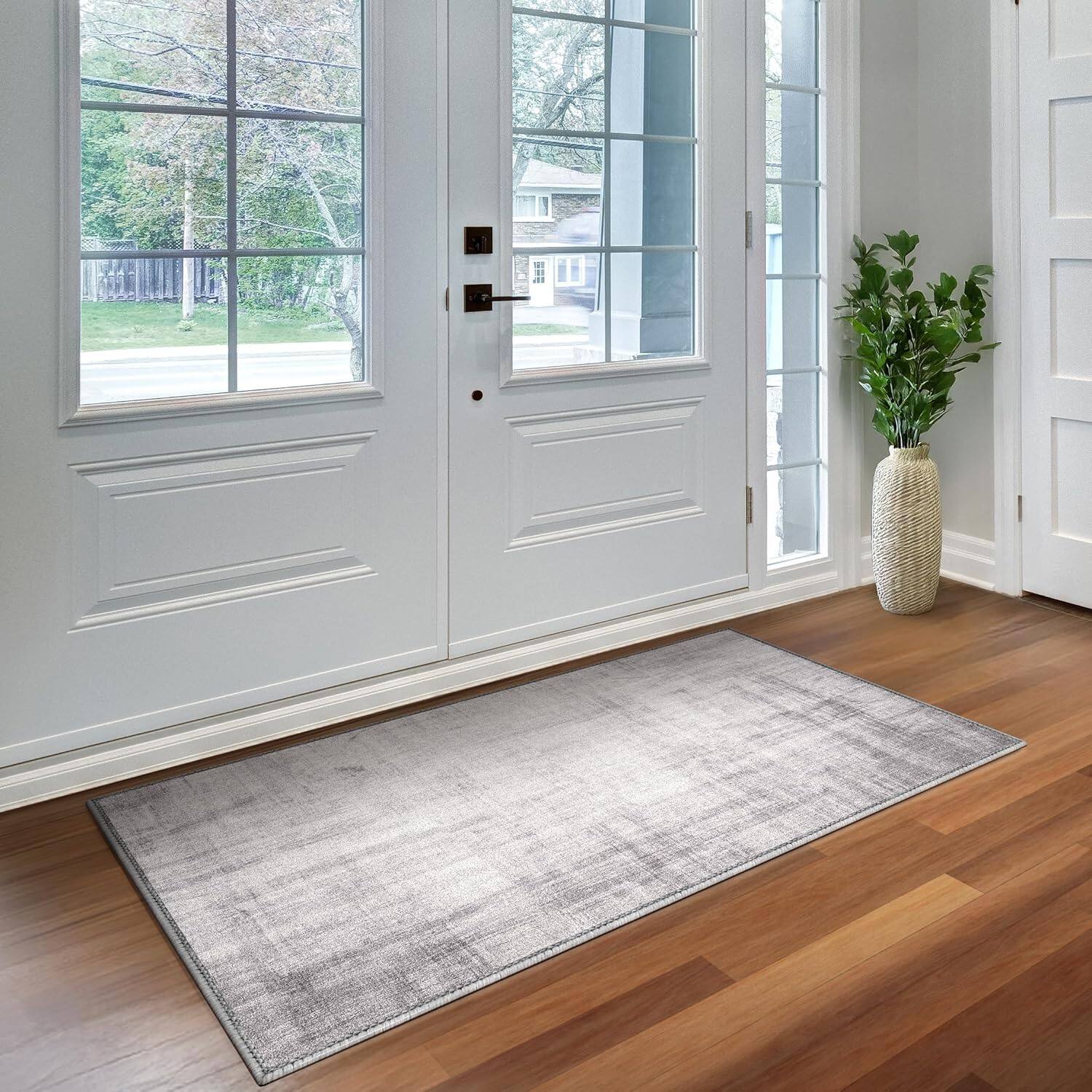 Alt View 6. Sorbus - Sorbus 2x3 Welcome Mat Rug for Entryway, Machine Washable, Non-Slip, Vintage Rug - Low Pile Non-Shedding Indoor Rugs - Lines.