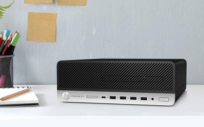 Alt View 2. HP - HP ProDesk 600 G5 SFF Desktop PC, Intel Core i5-9500 up to 4.4GHz, 16G DDR4 RAM, 512G SSD, WiFi, Mouse&Keyboard, Win11P - Black.