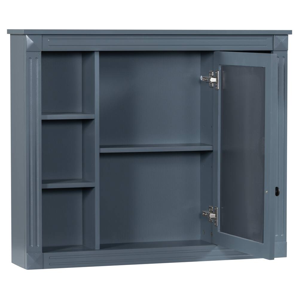 Alt View 8. Loheer - Loheer 36 inch Bathroom Vanity Royal Blue Vanity with Mirror - Blue.