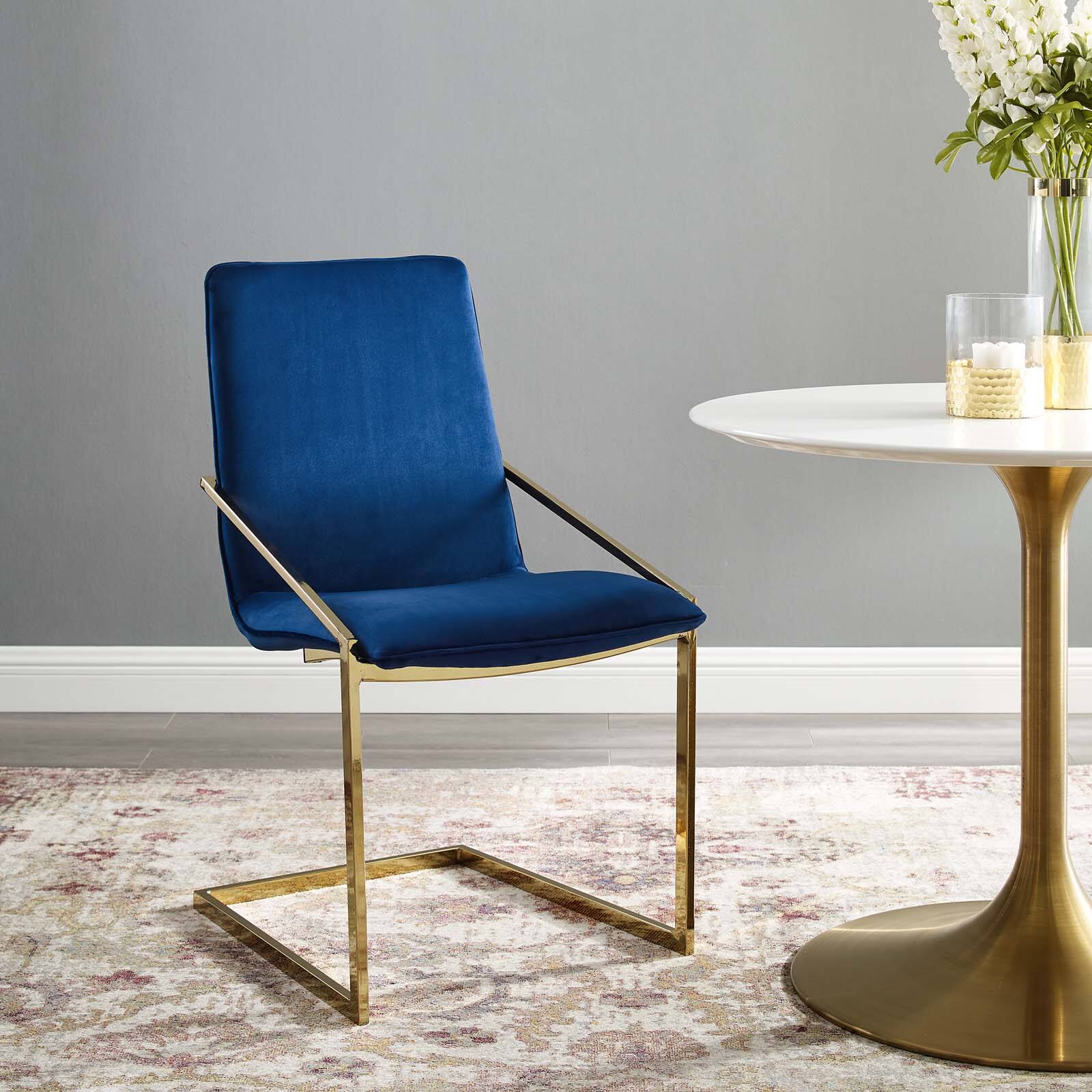 Navy Velvet Armchair