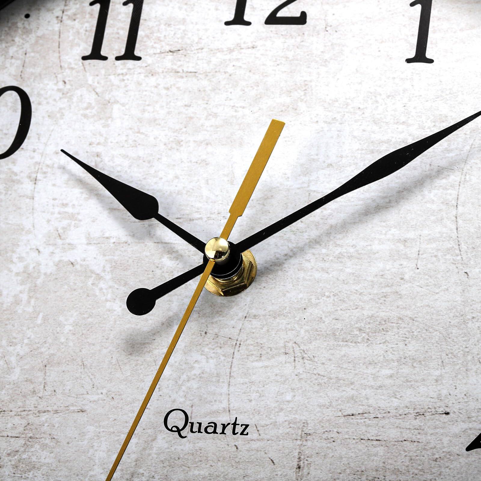 Left. Dazzed Corner - 12" Battery Operated Quartz Wall Clock, Silent Non-Ticking Round Clock - Aqua.