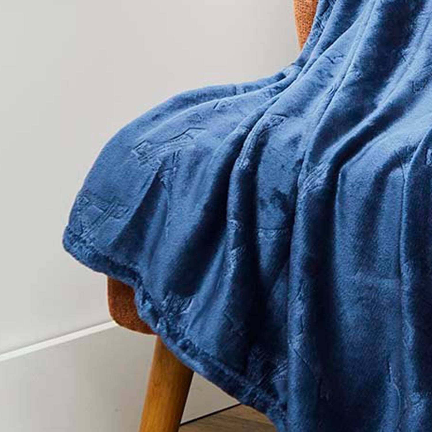 Alt View 3. Noble House - Plazatex Eiffel Tower Embossed Decorative Super Soft Throw Blanket for Sleep/Decor 2 Pack 50" x 60" Oxford Blue - Oxford Blue.