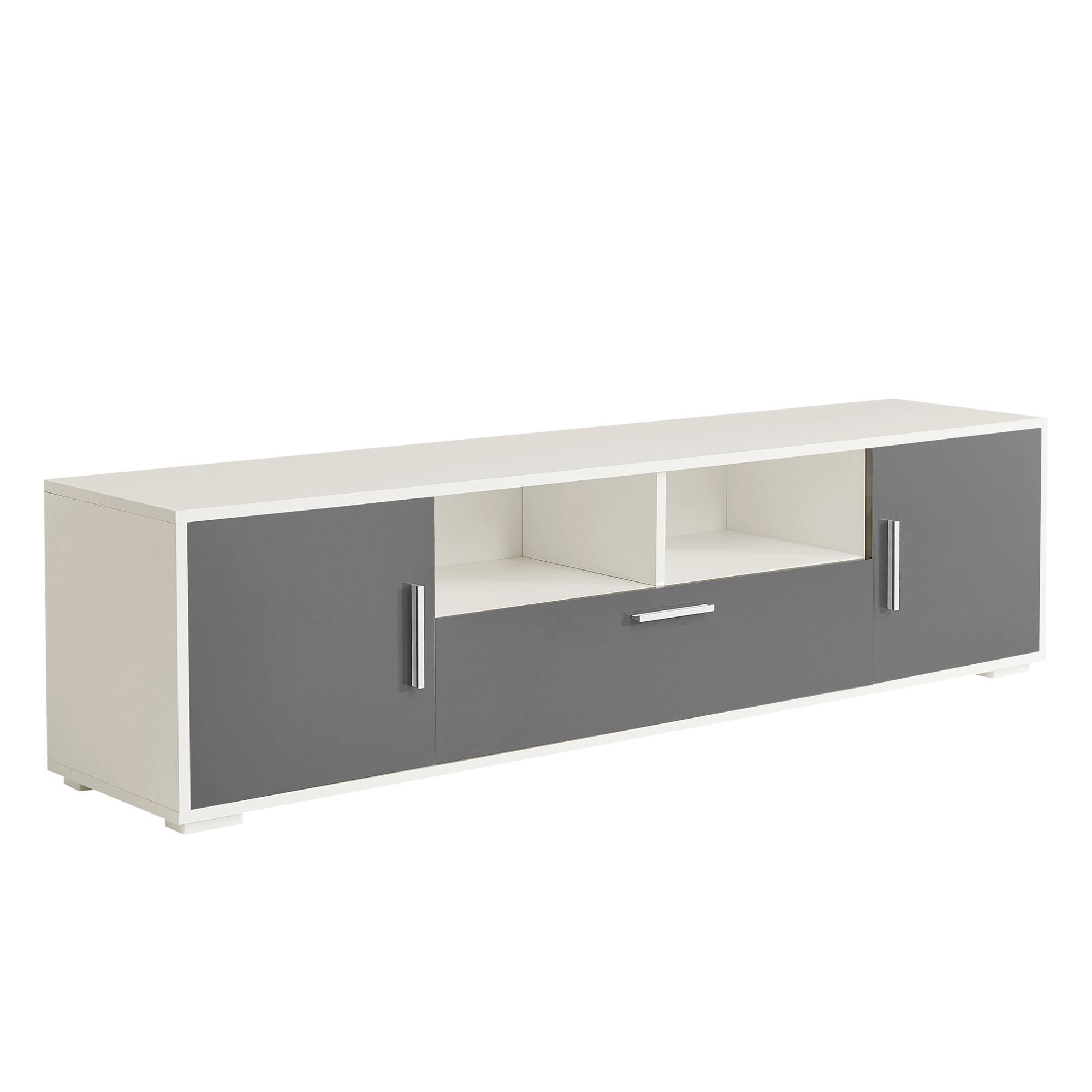 Angle. Spaco - Spaco Modern TV Stand with LED Lights and Storage Cabinets, Entertainment Center for Living Room Bedroom TV Console - Gray.