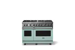 Viking - 6.1 Cu. Ft. Professional 5 Series Freestanding Double Oven Liquid Propane Gas Convection 8 Burner Range - Splash