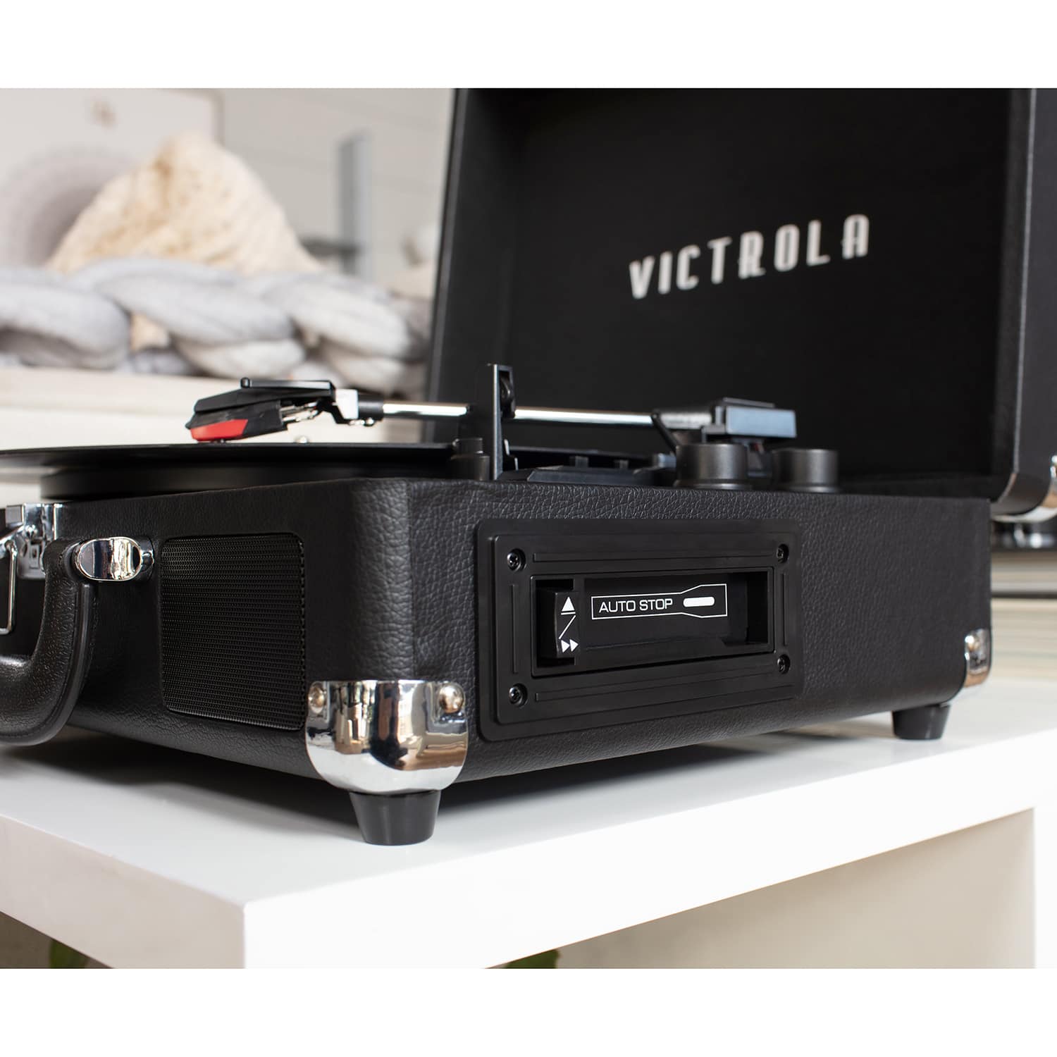 Alt View 20. Victrola - Journey+ Cassette Bluetooth Suitcase Record Player - Black.