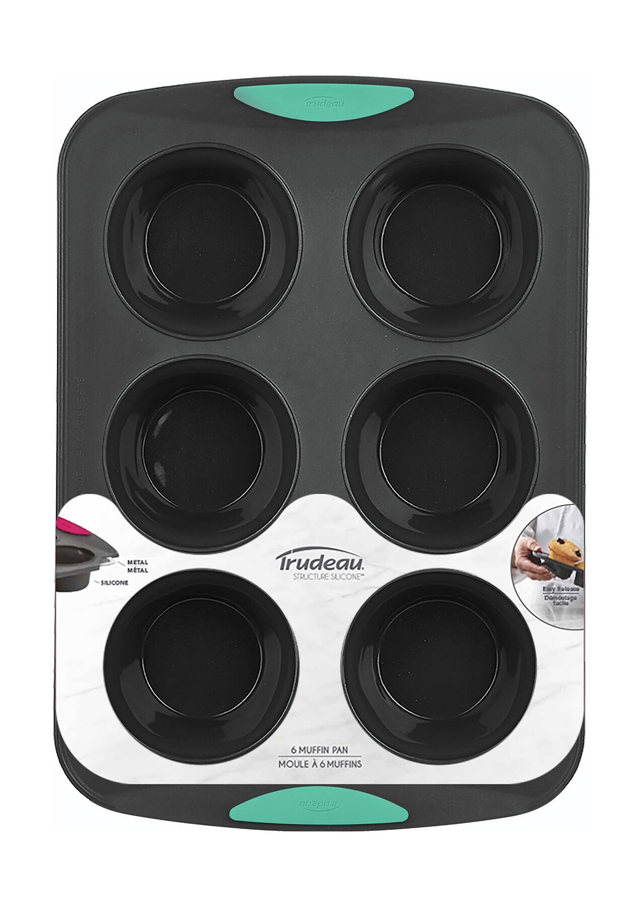 Trudeau SUPERSILICONE TCH METAL MTAL SILICONE Trudeau. STRUCTURE SILICONE" Domoutage tacha 6 MUFFIN PAN MOULE 6 MUFFINS Trudeau
