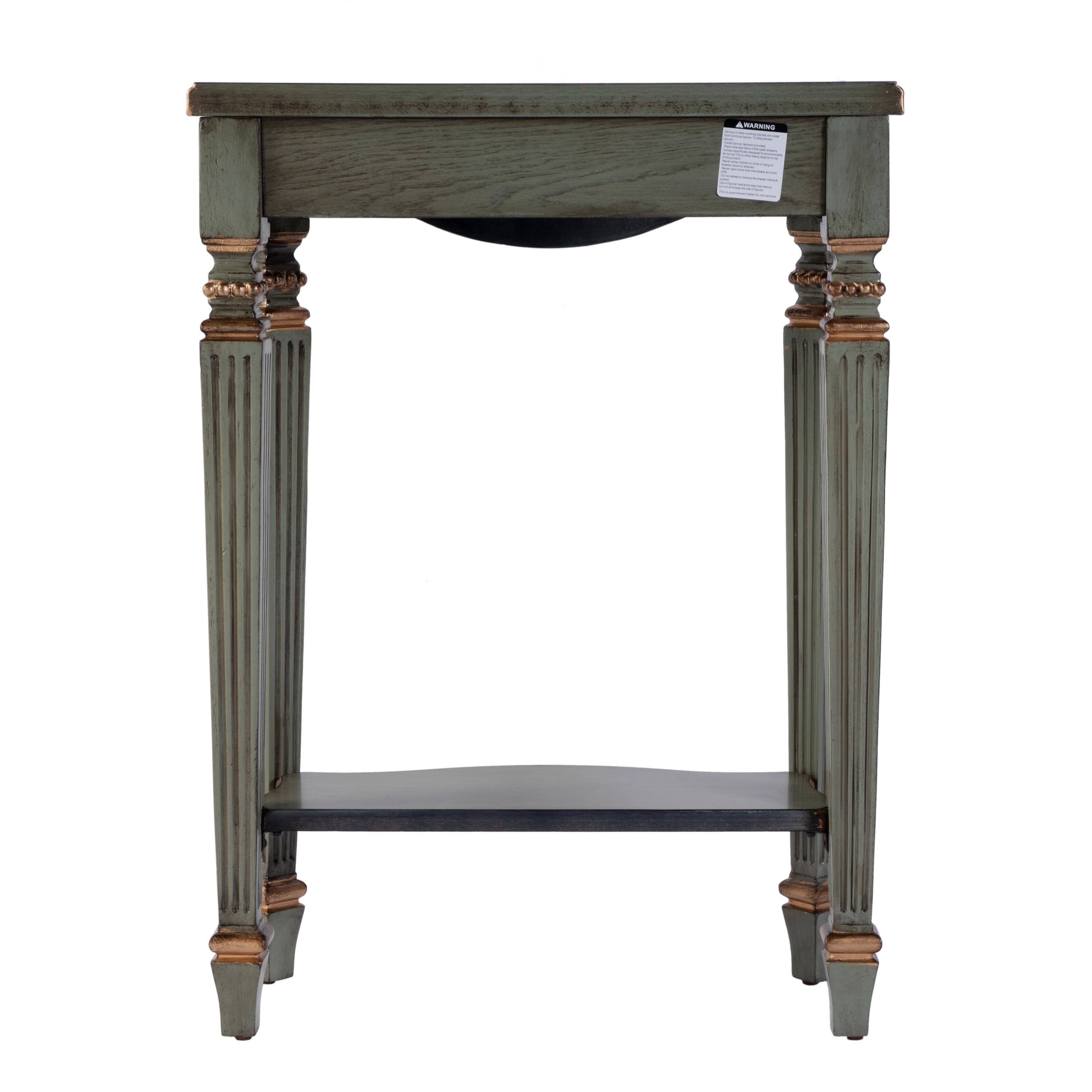 Alt View 3. Butler Specialty - Cheshire 22 in. W Rectangular Wood Ballerina Console Table with Open Shelf - Pastel Green.