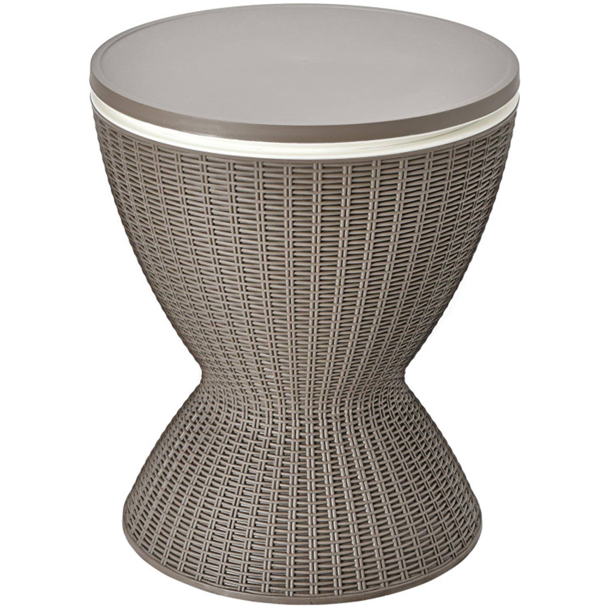 Front. Boyel Living - Brown 3 in 1 8 Gallon Patio Rattan Cooler Bar Table with Adjustable Tabletop - Brown.