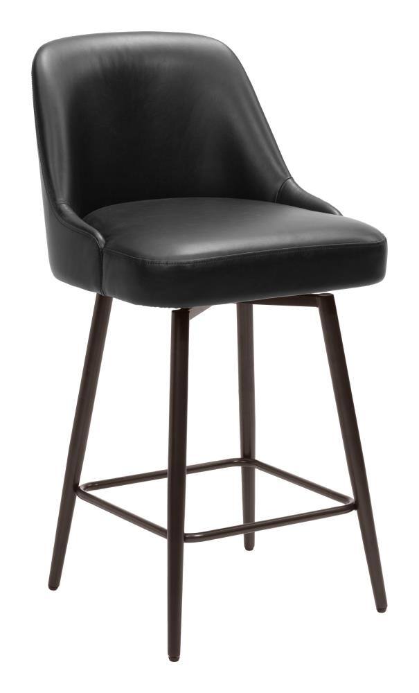 Alt View 1. Hivvago - Keppel Swivel Counter Stool Black & Bronze - Black & Bronze.