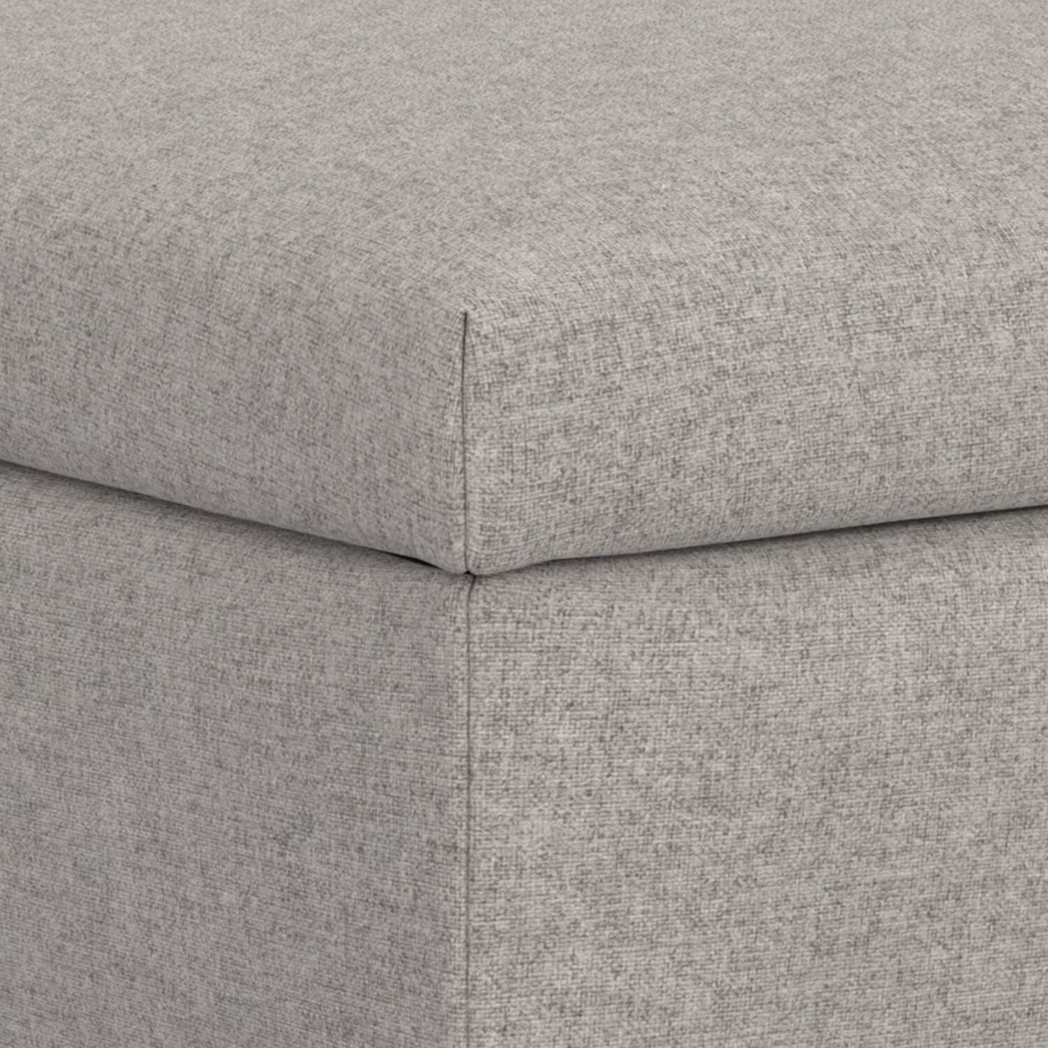 Alt View 4. Simpli Home - Rebecca 48 inch Wide Mid Century Modern Coffee Table Storage Ottoman with Lift up Lid in Cloud Grey Polyester, Assembled - Cloud Grey.