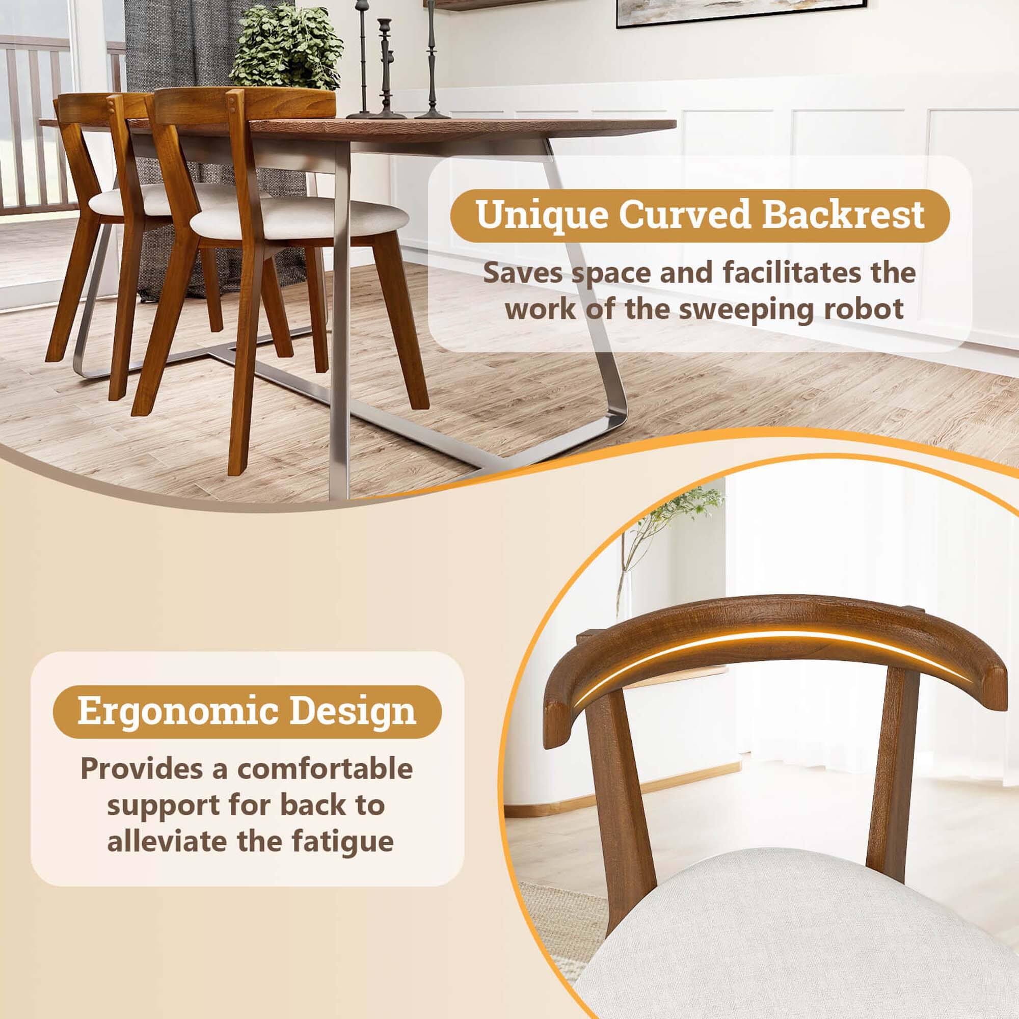 Unique Curved Backrest Saves space and facilitates the work of the sweeping robot

Ergonomic Design Provides a comfortable support for back to alleviate the fatigue