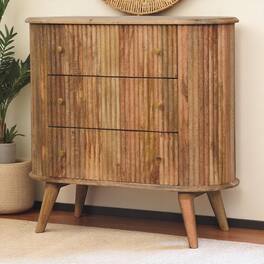 Artisan Furniture - Solid Wood Soba Nordic Chest, 3 Drawers - Brown