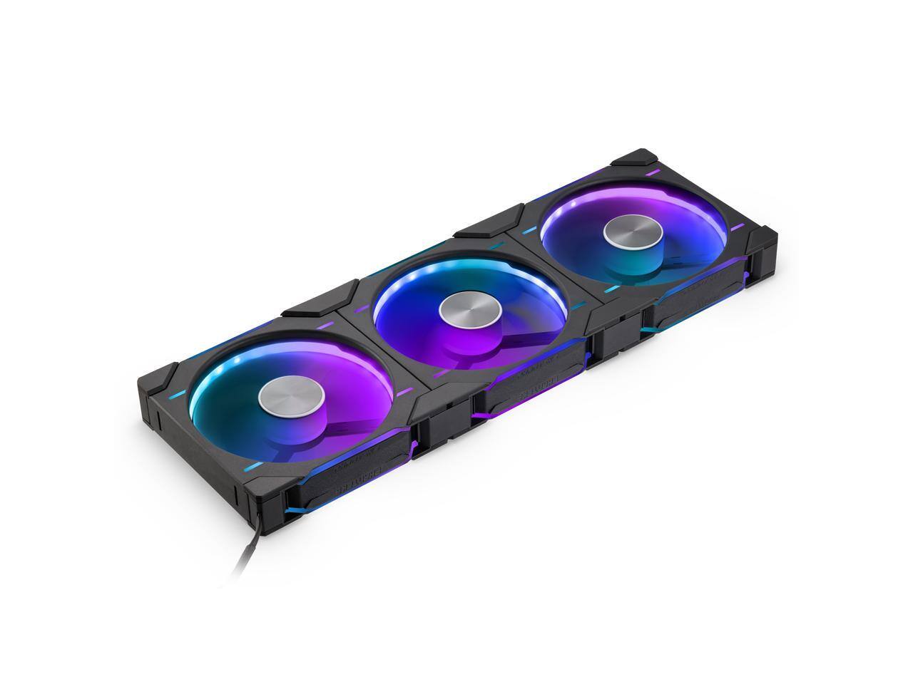Front. Phanteks - Phanteks D30-140 DRGB PWM Fan 3Pack, Reverse Airflow, Halos Lighting, ARGB/DRGB, Daisy-chain, Black - Black.
