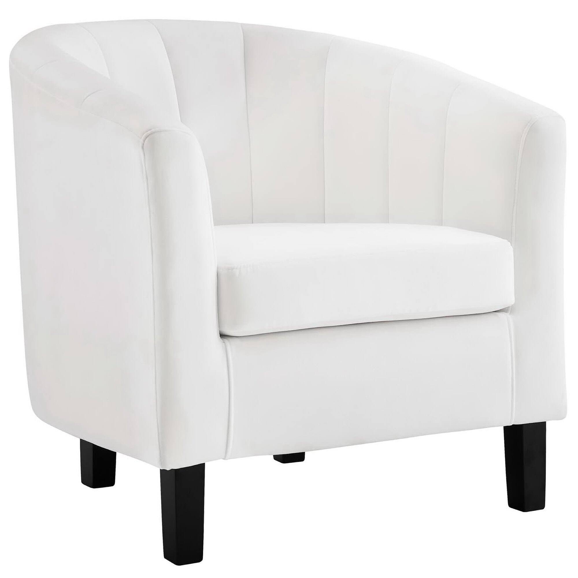 Angle. Modway - Prospect Channel Tufted Performance Velvet Armchair Set of 2 by Modway - White.