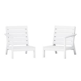 WestinTrends - Avalon Outdoor Patio HDPE Deep Seating Sectional Loveseat - White