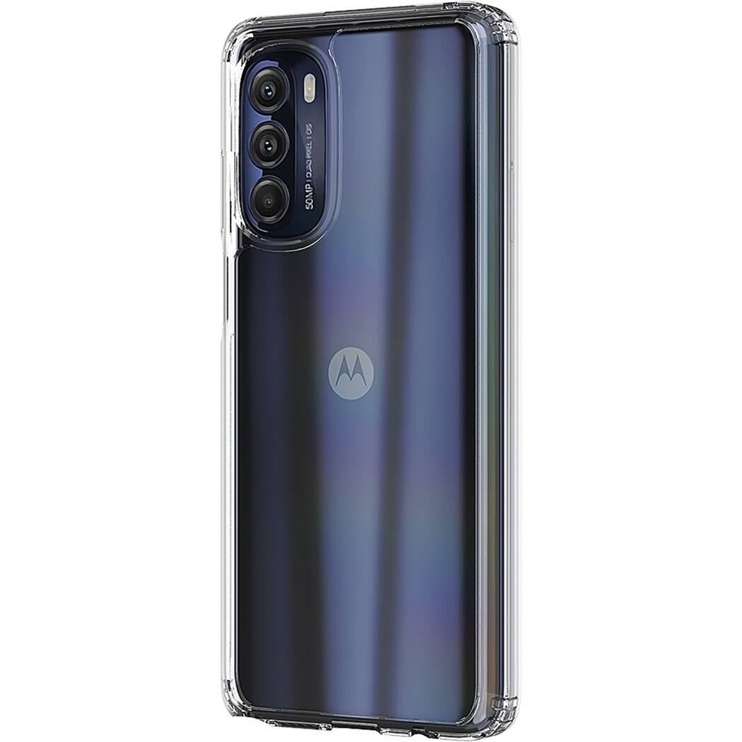 Left. SaharaCase - Hybrid-Flex Hard Shell Series Case for Motorola Moto G Stylus 5G (2022) - Clear.