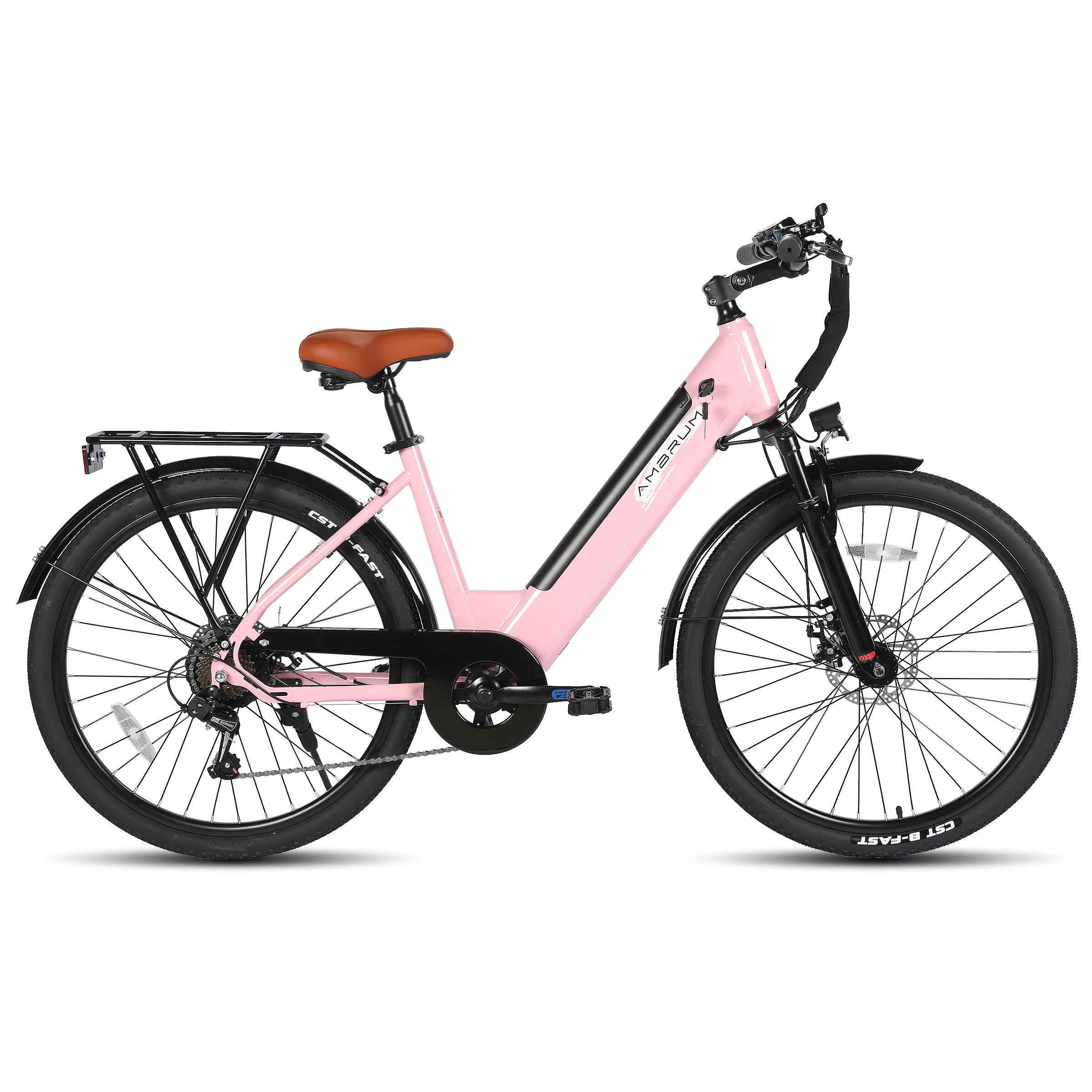 "HILAND - ‌Ambrum 26"" Electric Bike for Adults, City Commuter E-Bike, 500W Motor, 36V 7.8AH Battery - Pink" price history on PriceWatchPro