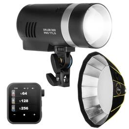 Flashpoint - XPLOR 300 Pro TTL R2 Battery-Powered Monolight with R2 Nano Touchscreen TTL Wireless Flash Trigger for Canon