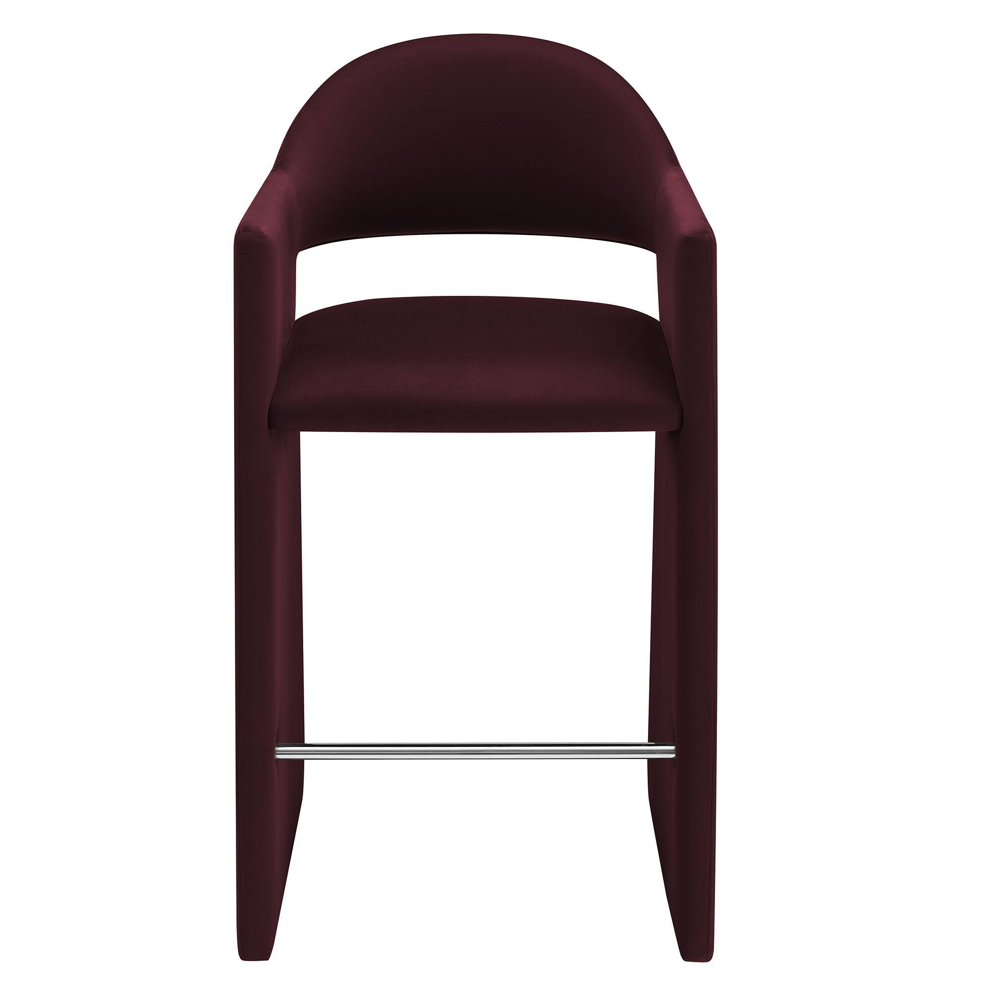 Alt View 4. Modway - Talia 41 Inch Performance Velvet Bar Stool by Modway - Mulberry.