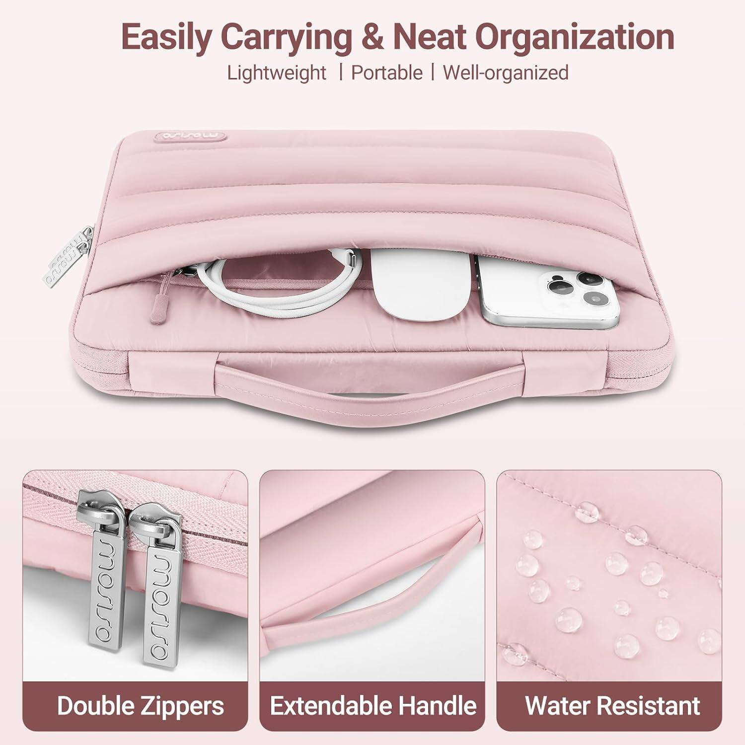 Easily Carrying & Neat Organization  
Lightweight | Portable | Well-organized  

Double Zippers  
Extendable Handle  
Water Resistant