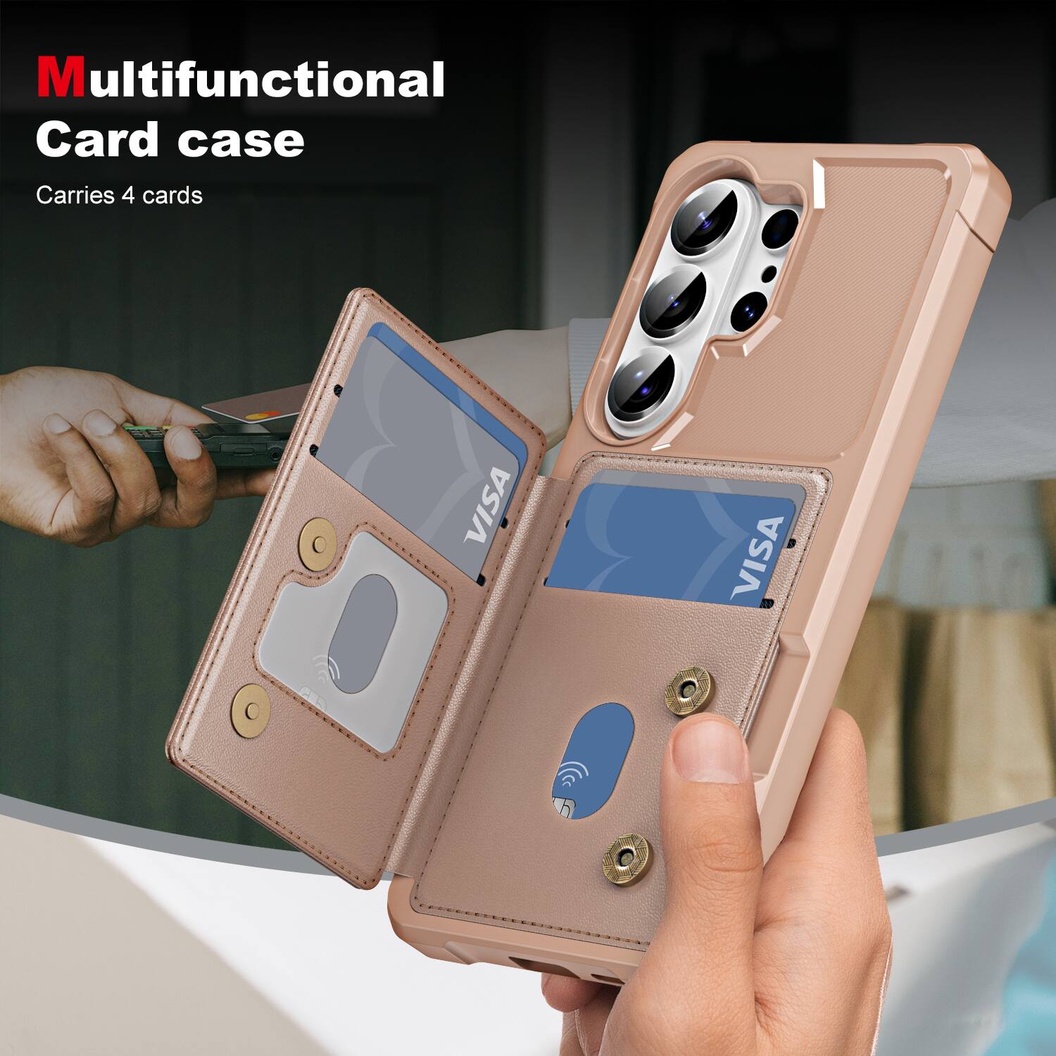Multifunctional Card case  
Carries 4 cards