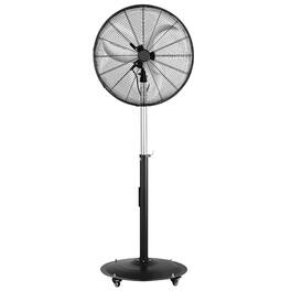 Loheer - 24-Inch Pedestal Fan, 6800 CFM High Velocity Industrial Standing Fan, Waterproof Heavy Duty Floor Fan Black