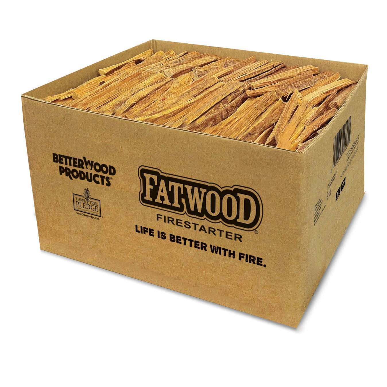 Better Wood Products - Fatwood All Natural Fire Logs, Wood Fire Starter, 25 Pounds