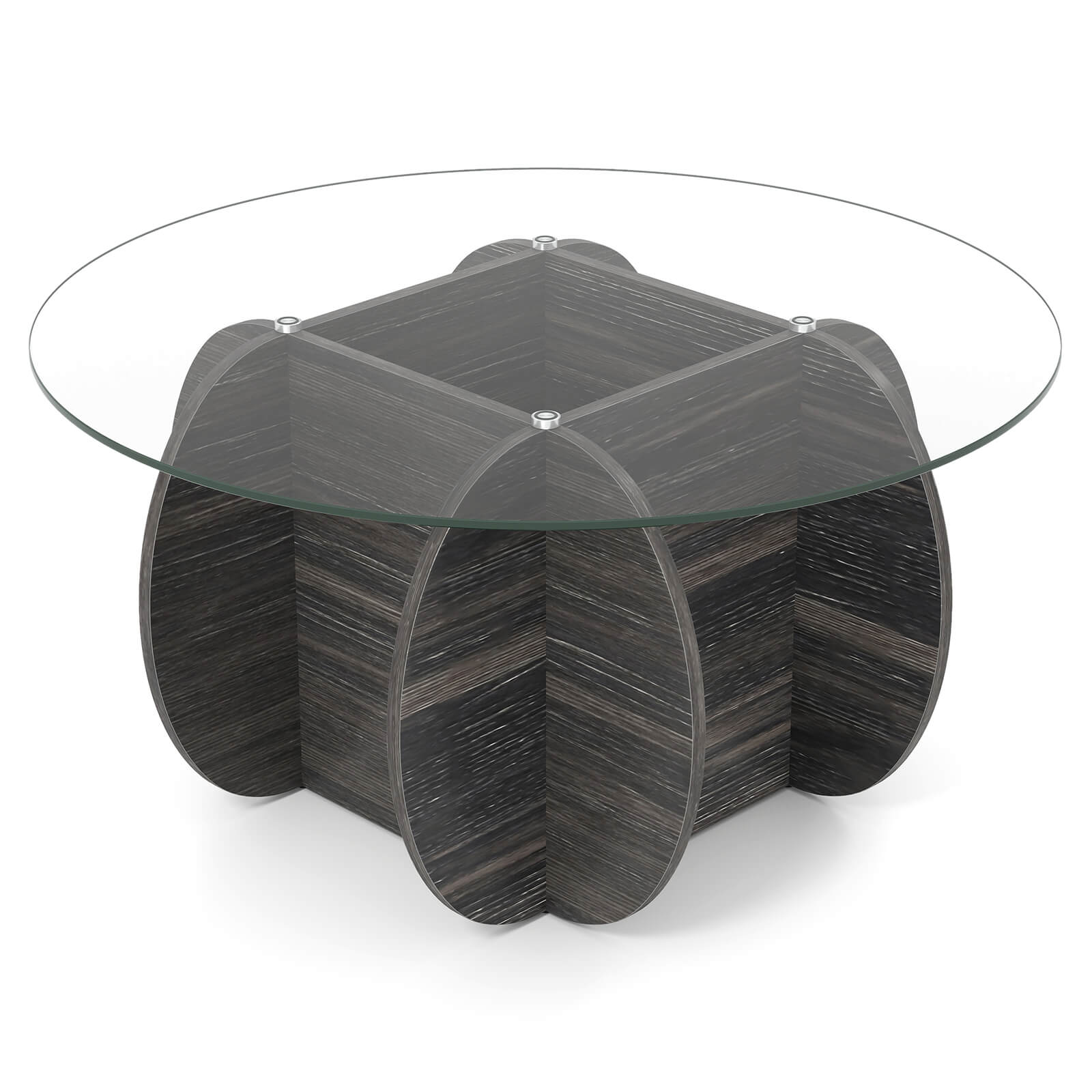 Alt View 9. Costway - Costway 35" Round Coffee Table Modern Accent Table with Tempered Glass Top for Living Room - Black.