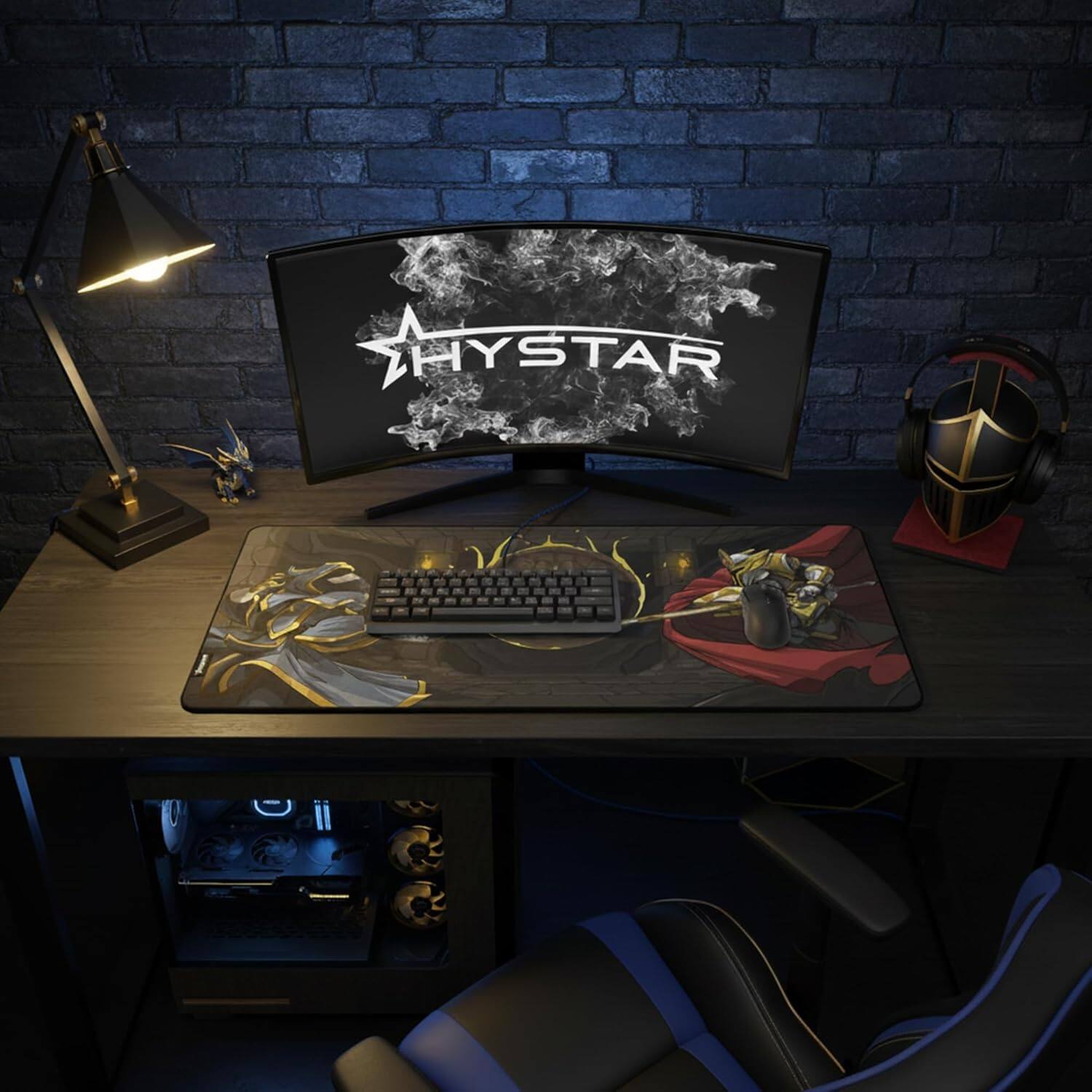 Alt View 5. Hystar - Terraria Extended Gaming Mouse Pad | XXL 36 x 16 | Waterproof Surface, Polyester Fabric and Rubber Base - Lunatic Cultist.