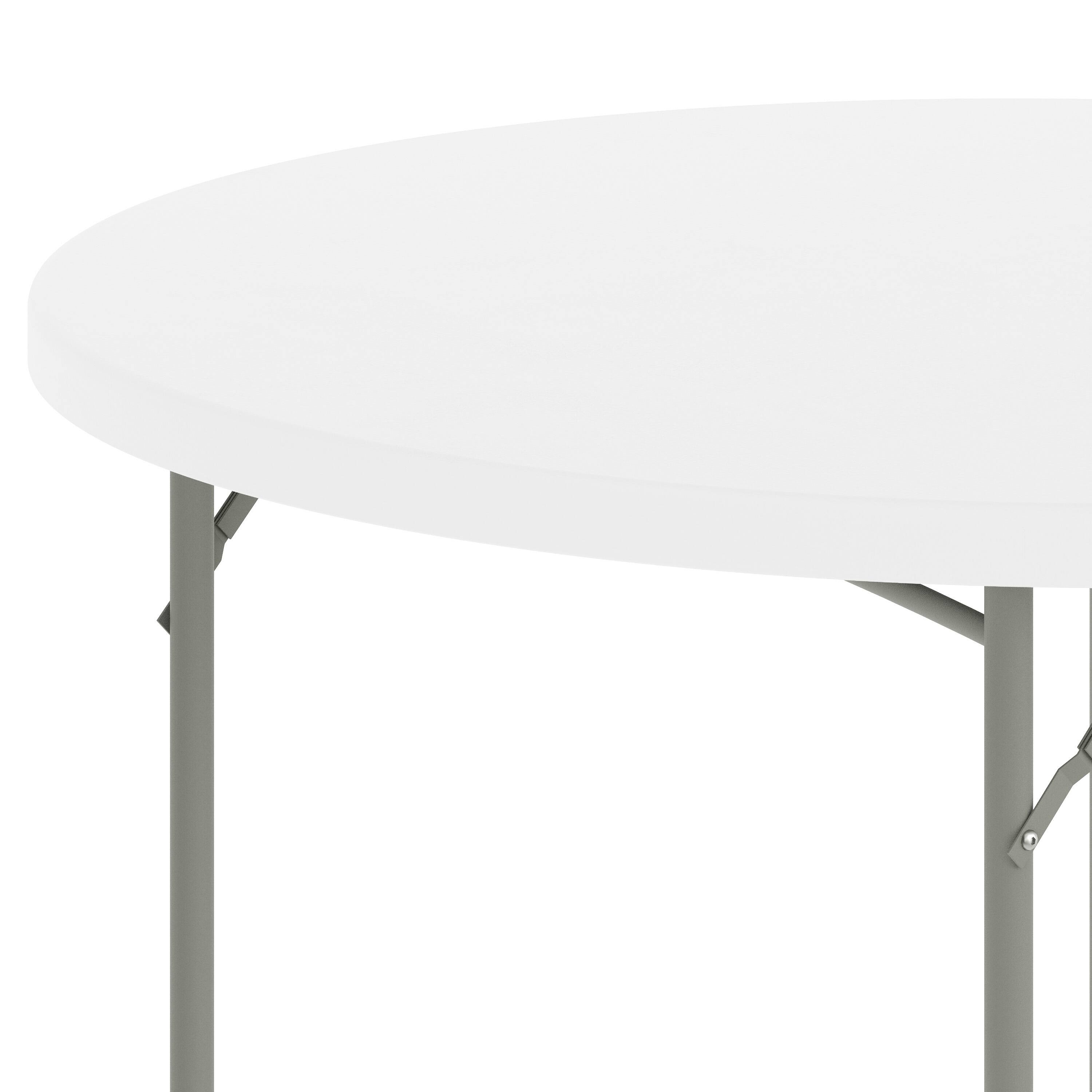 Alt View 9. Emma + Oliver - 4-Foot Round Plastic Folding Table - Granite White.