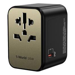 Momax - 1-World 5-Port Travel Charger 35W - Titanium Gold