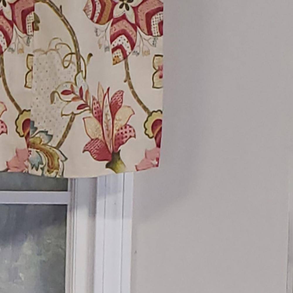 Left. RLF Home - RLF Home Ophelia Tab Style 4" Tab Valance 45" x 15" Rose - Rose.