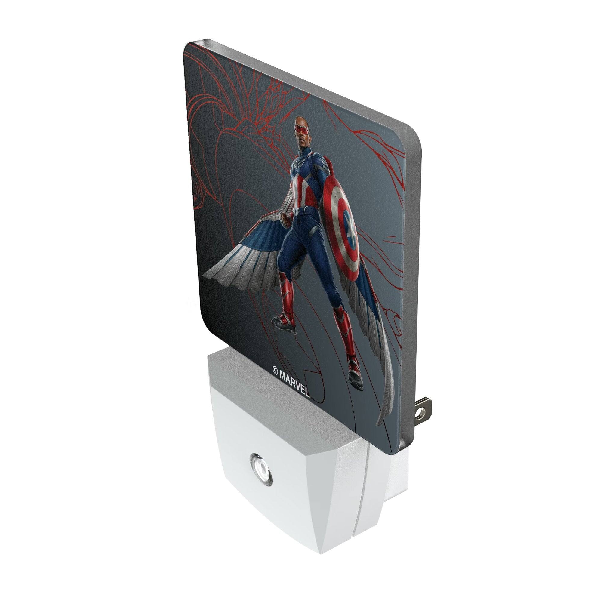 Angle. Keyscaper - Marvel Avengers Sam Wilson Captain America MechLine Night Light 2-Pack - multicolor.
