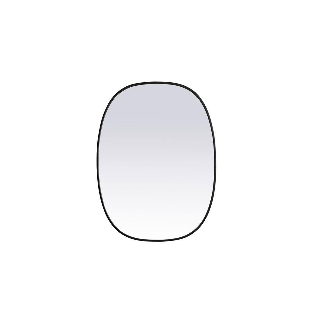 Alt View 7. Elegant Decor - Metal Frame Oval Mirror 30x40 Inch in Black - Black.