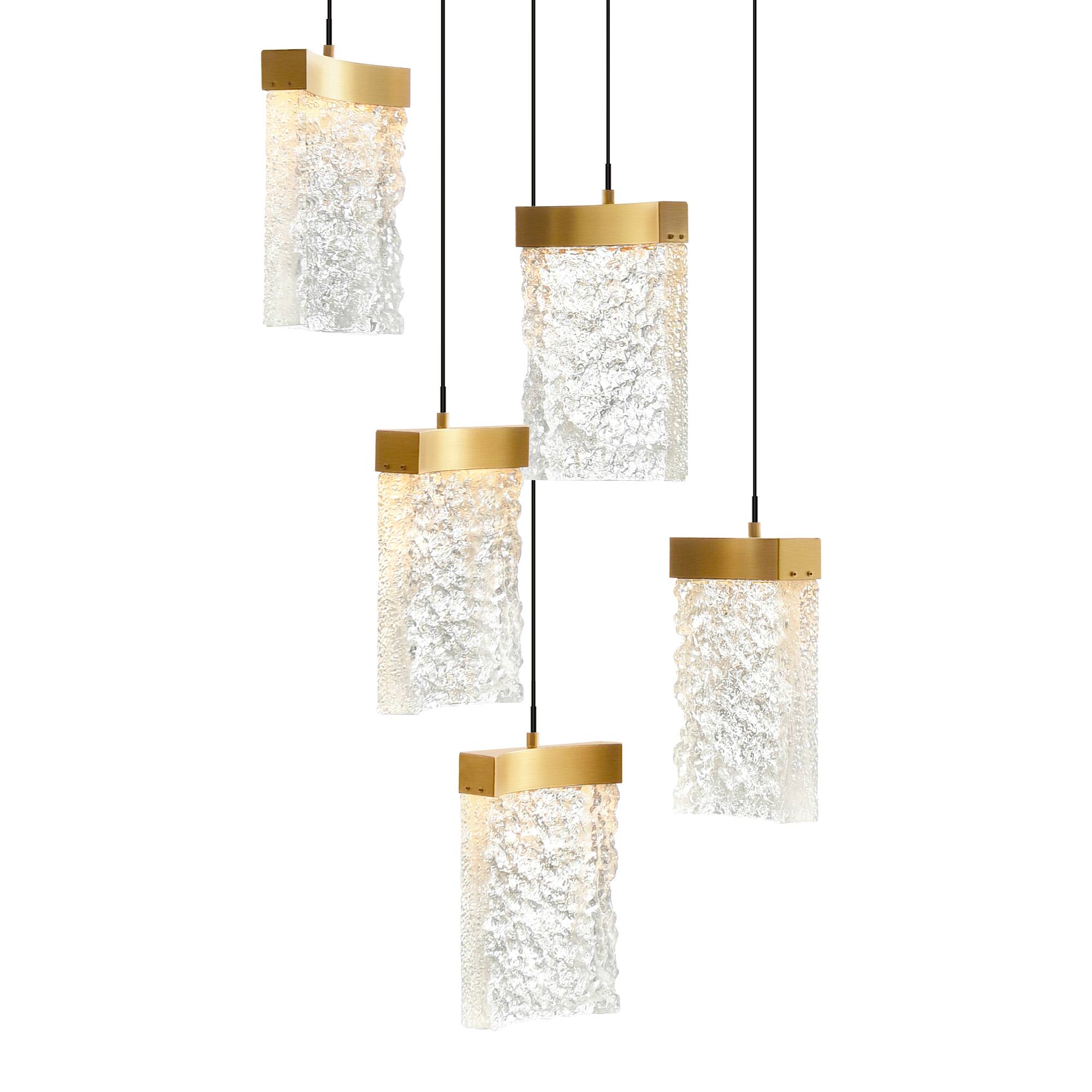 Angle. CWI Lighting - Lava Integrated LED Brass Mini Pendant - Brass.
