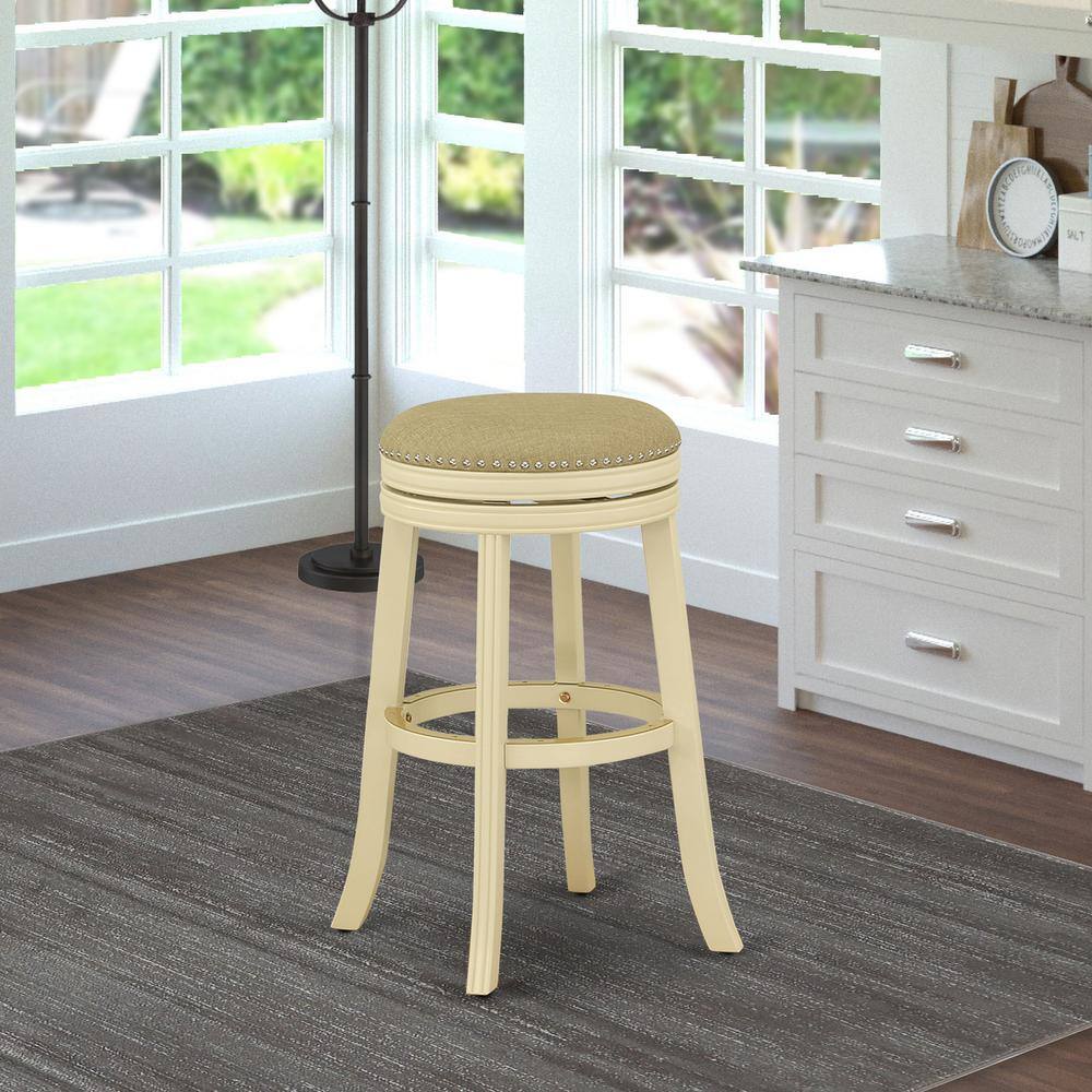 Left. East West Furniture - Barstools Sandalwood Color - Brown.
