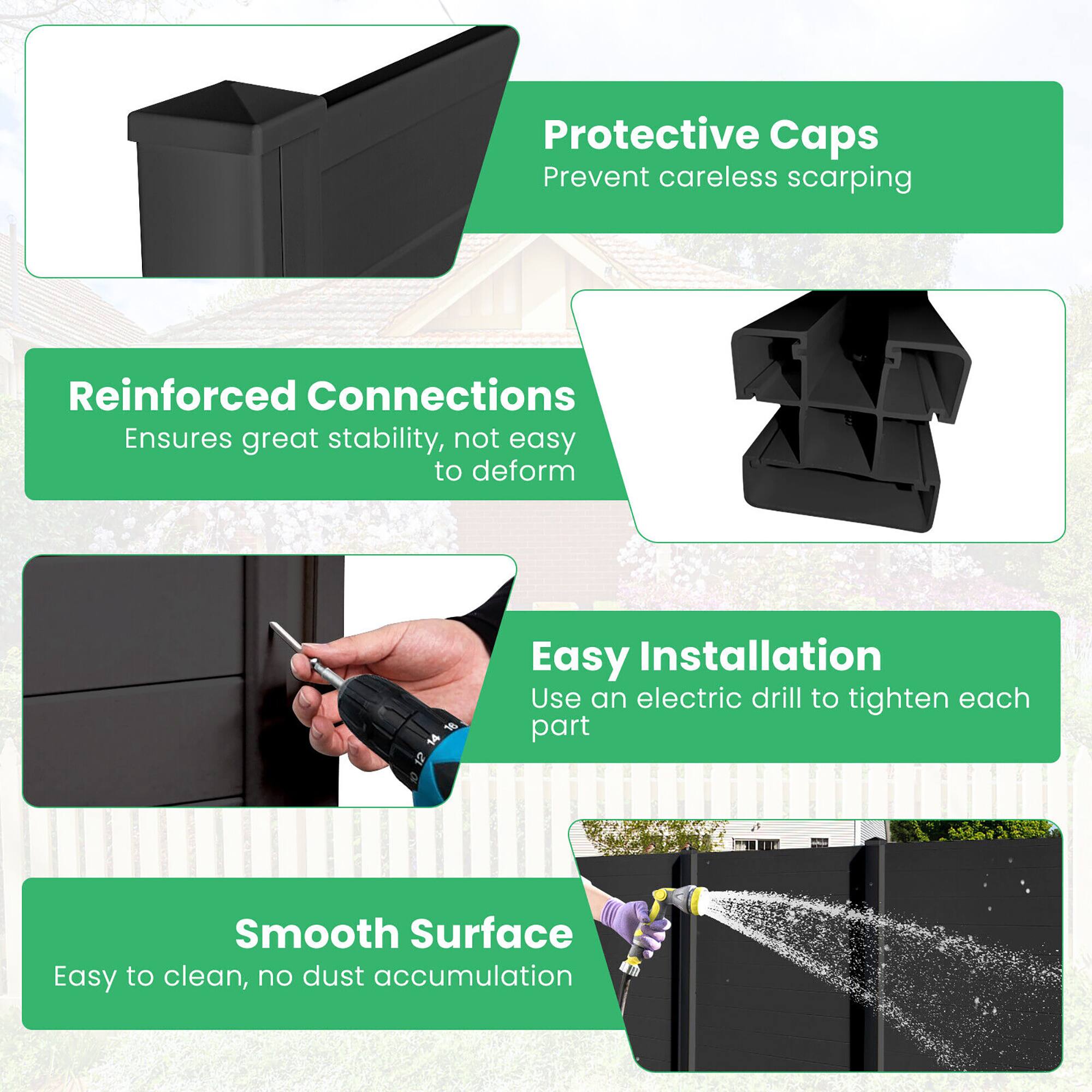 - Protective Caps: Prevent careless scarping
- Reinforced Connections: Ensures great stability, not easy to deform
- Easy Installation: Use an electric drill to tighten each part
- Smooth Surface: Easy to clean, no dust accumulation