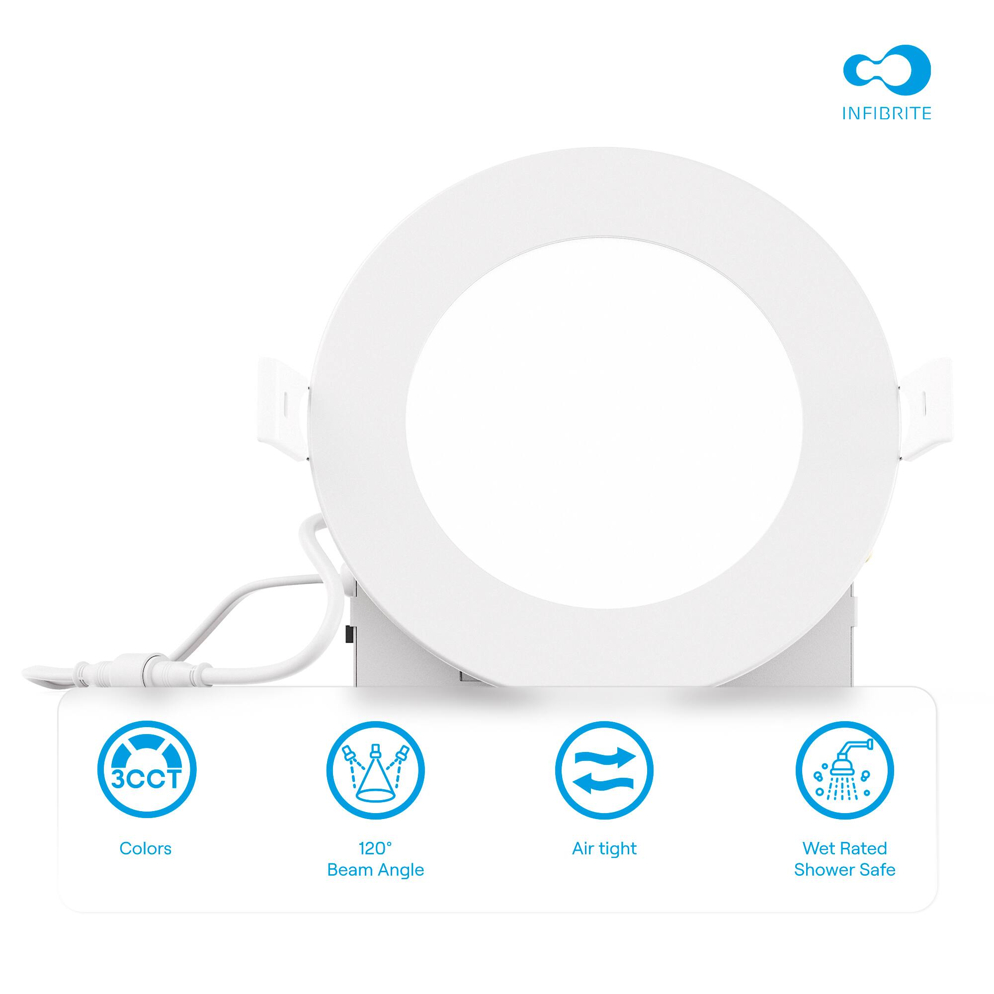 INFIBRITE 3CCT Colors 120° Beam Angle Air tight Wet Rated Shower Safe