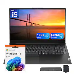 Lenovo - V15 15.6" FHD Laptop,Intel Core i5-13420H,16GB RAM,512GB SSD+160GB Dock Set,Intel UHD Graphics,Win 11 Pro - Black