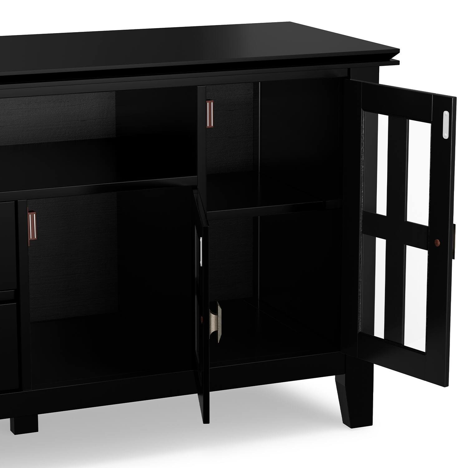 Alt View 2. Simpli Home - Artisan SOLID WOOD 72 inch TV Media Stand in Black For TVs up to 80 inches - Black.