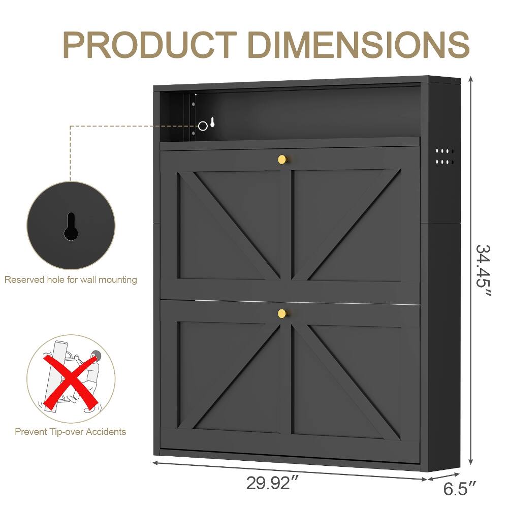 PRODUCT DIMENSIONS

Reserved hole for wall mounting

Prevent Tip-over Accidents

34.45"

29.92"

6.5"