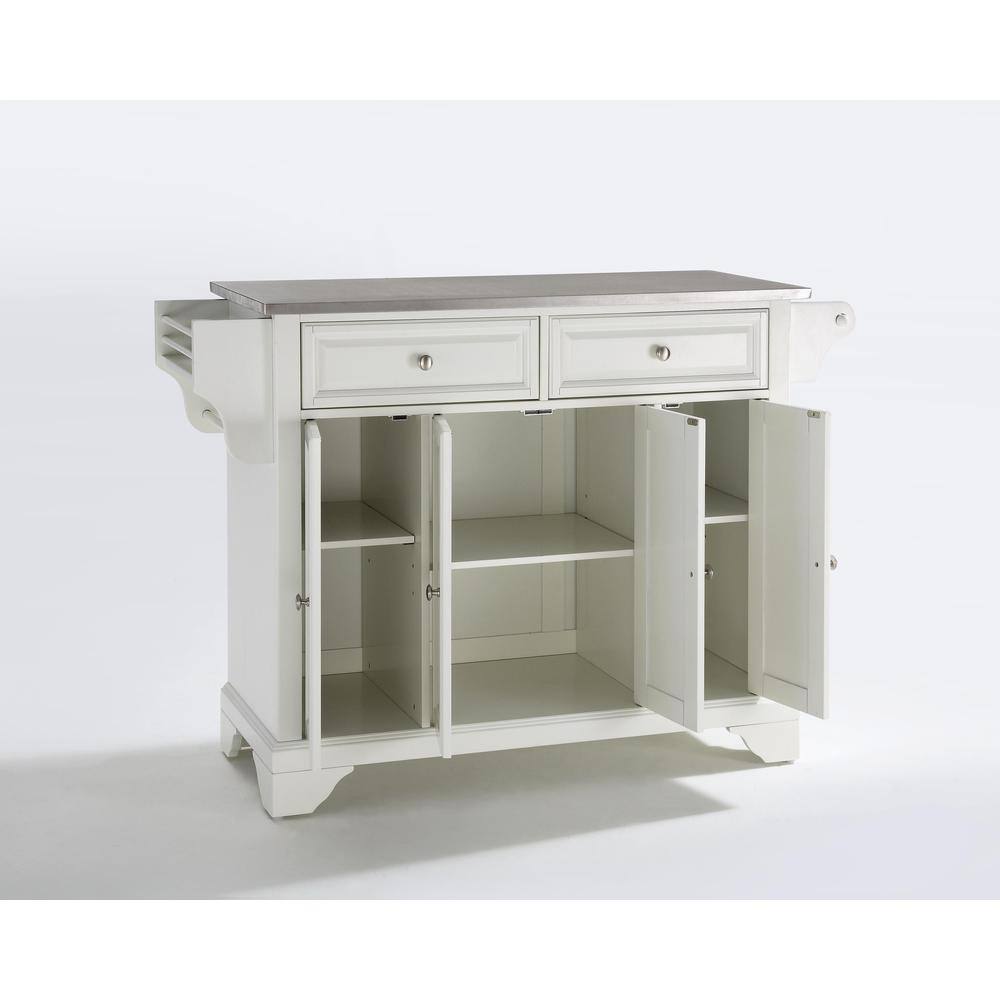 Alt View 1. Crosley Furniture - Lafayette Stainless Steel Top Full Size Kitchen Island/Cart - White.