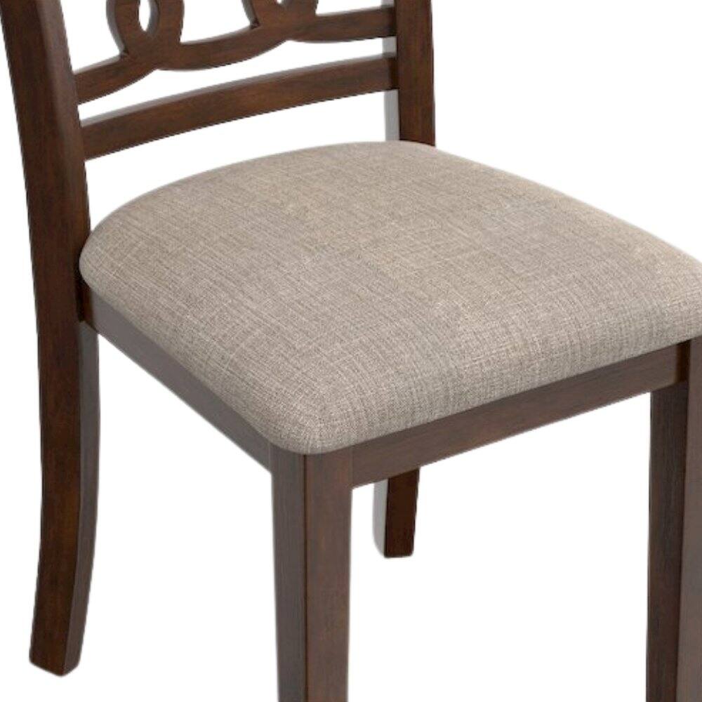 Back. FurniFact - Solid Wood Dining Chairs Set of 2 Cherry Brown - Cherry.