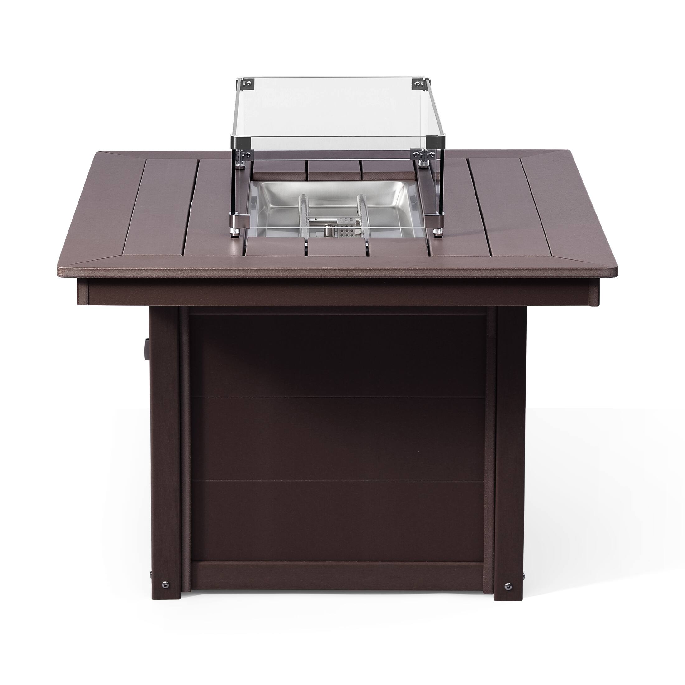 Alt View 1. WestinTrends - WestinTrends Helios 46" Modern Outdoor 55,000 BTU Patio Gas Propane Rectangle Deck Fire Pit Table - Dark Brown.