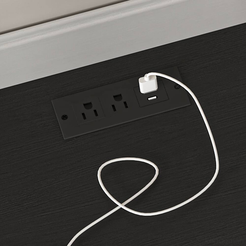 Alt View 8. Spaco - Spaco Set of 2 Nightstand with 2 Drawers, Fast Charging Station, USB C, AC Outlets,Bedside Table for Bedroom Living Room - Black.