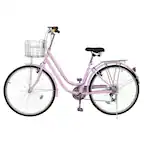 Front. Winado - 26" Beach Cruiser Bike, Commuter Bicycle, 7 Speed/Linear Pull Brakes/Widen Seat Men & Women Bike, Adult Teens Bicycle - PINK.