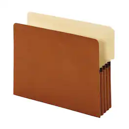 Tops Business Forms - End Tab File Pocket, 3.5" Expansion, Letter Size, Redrope, 10/Box